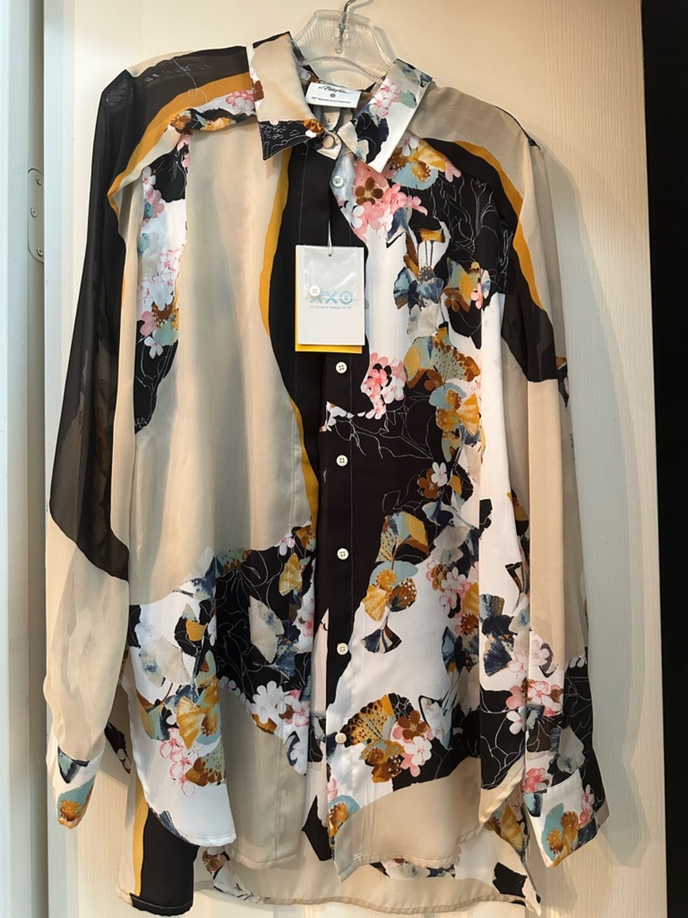 3.1 Phillip Lim Multicolor Floral Abstract Silk Blouse